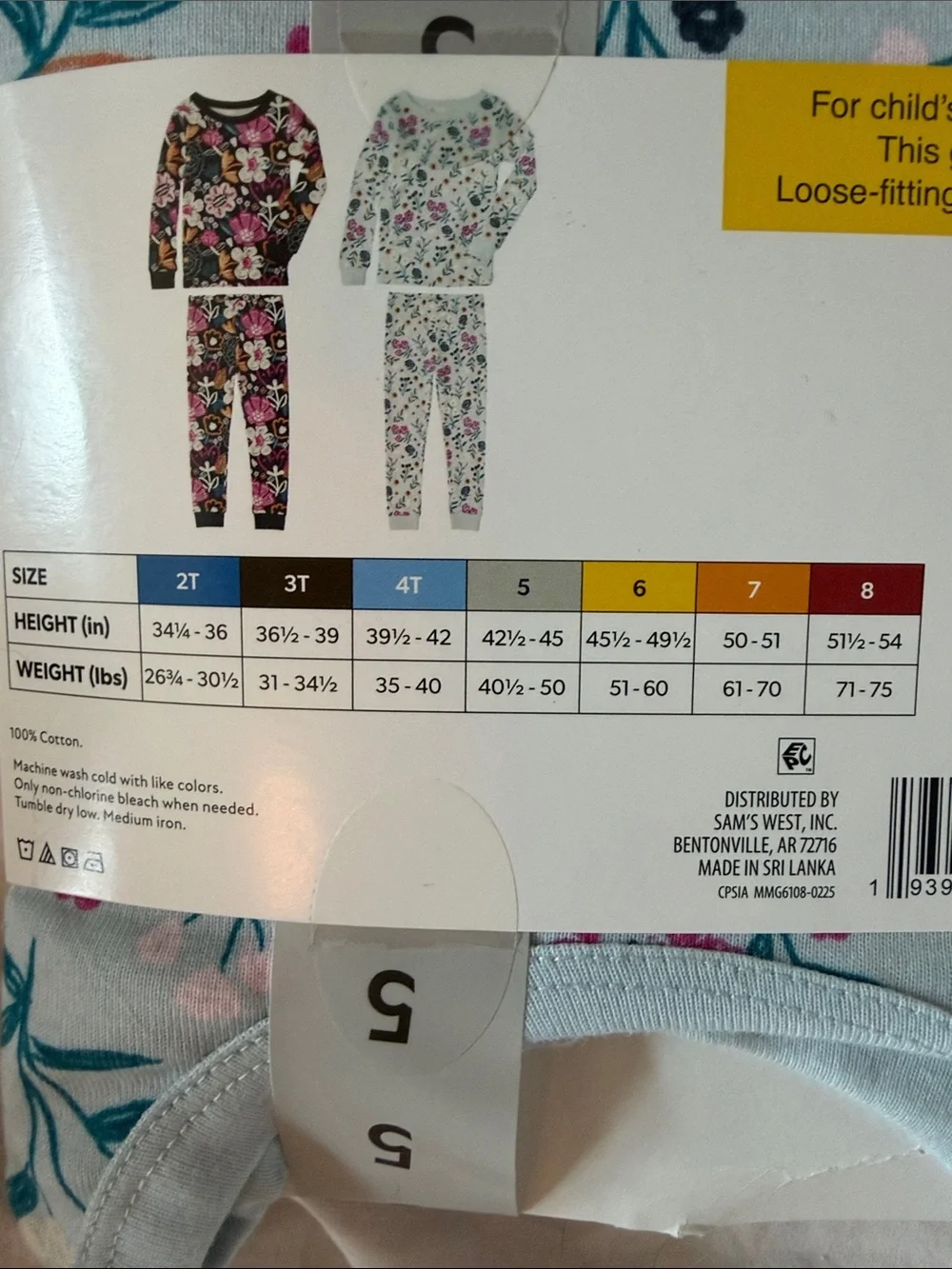 Member’s Mark Girls Organic Cotton Pajamas | Size 5